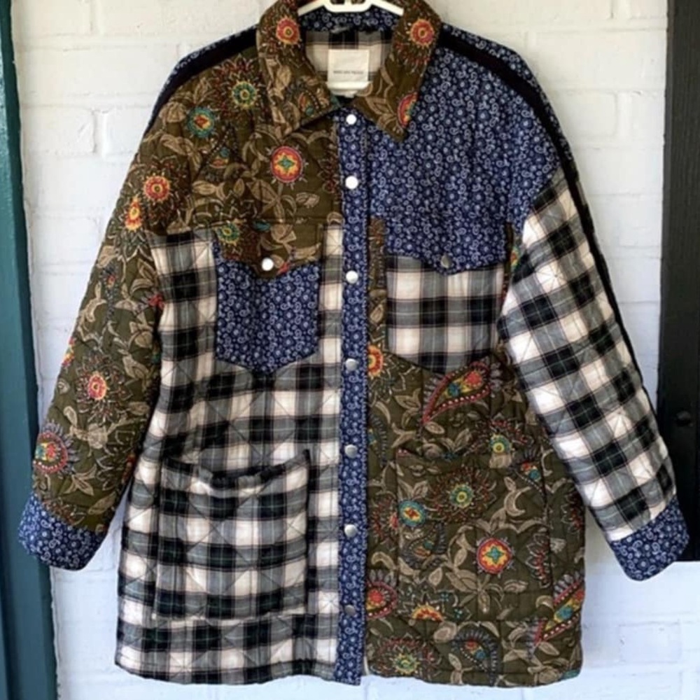 Quilted jacket / color block